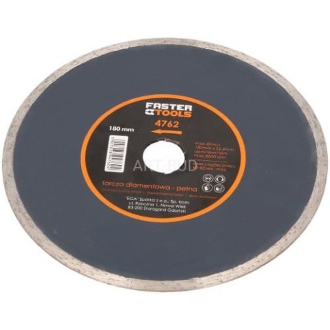 Tarcza diamentowa pełna 180 x 25,4 4762 Faster Tools Tarcza diamentowa pełna 180 x 25,4 4762 Faster Tools