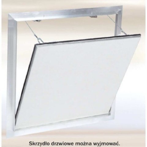 Klapa rewizyjna aluminiowa hermetyczna i pyłoszczelna z płytą GKBi/H2 do ścian i sufitów. System F2 AKL Wymiary: 20x20, 30x30, 4