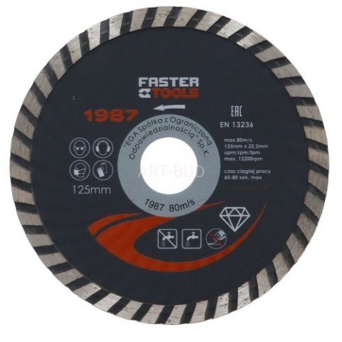 Tarcza diamentowa SUPER TURBO 125 x 2,5 1987 Faster Tools Tarcza diamentowa SUPER TURBO 125 x 2,5 1987 Faster Tools