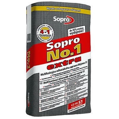Sopro No.1 Extra - multifunkcyjna odkształcalna zaprawa klejowa S1 Sopro No.1 Extra - multifunkcyjna odkształcalna zaprawa klejowa S1