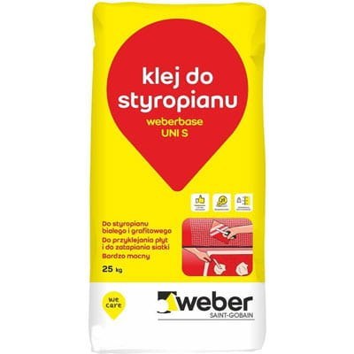 Uniwersalny klej do styropianu weberbase UNI S Uniwersalny klej do styropianu weberbase UNI S
