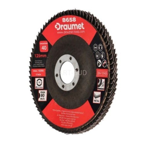 Dysk listkowy 125mm g60 80listków 8659 DRAUMET EGA Dysk listkowy 125mm g60 80listków 8659 DRAUMET EGA