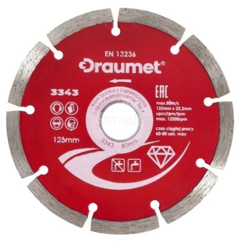 Tarcza diamentowa segmentowa 230x22,23x2,8mm 3345 Draumet Tarcza diamentowa segmentowa 230x22,23x2,8mm 3345 Draumet