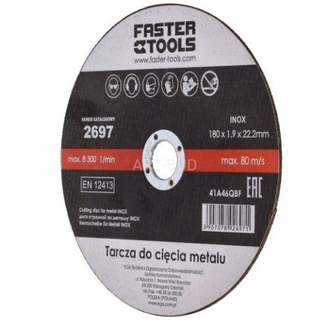 Tarcza do cięcia metalu INOX 125 x 1,6 2698 Faster Tools Tarcza do cięcia metalu INOX 125 x 1,6 2698 Faster Tools