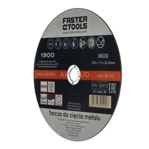 Tarcza do cięcia metalu INOX 230 mm x 1.9 Ega 1900 Tarcza do cięcia metalu INOX 230 mm x 1.9 Ega 1900