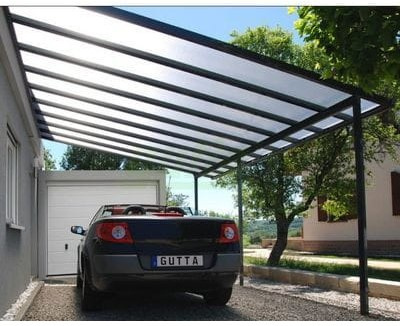 Konstrukcja zadaszenia tarasu przystosowana do obciążenia śniegiem do 150 kg/m²