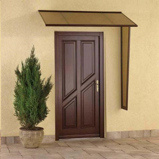 Daszek nad drzwi aluminiowy płaski z poliwęglanu 120 x 90 x 38 cm