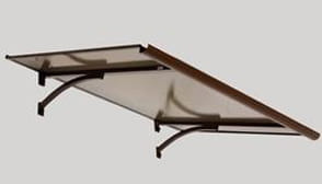 Daszek nad drzwi aluminiowy płaski z poliwęglanu 120 x 90 x 38 cm