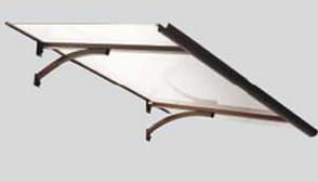 Daszek prosty nad drzwi aluminiowy poliwęglan 160 x 90 x 38 cm biały lub brązowy