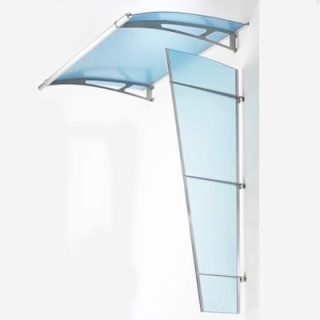 Ścianka boczna do daszków Lightline Robelit ze stali nierdzewnej i płyty akrylowej 167x62x32 cm